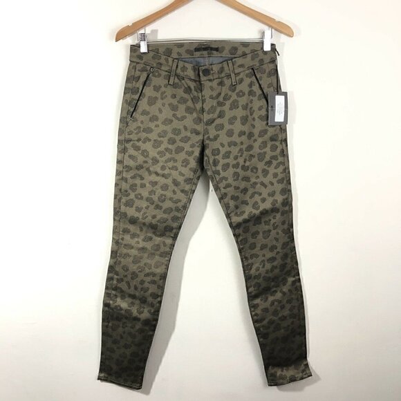 KORAL Skinny Jeans Moto Gold Green Camo 26 - Picture 1 of 8